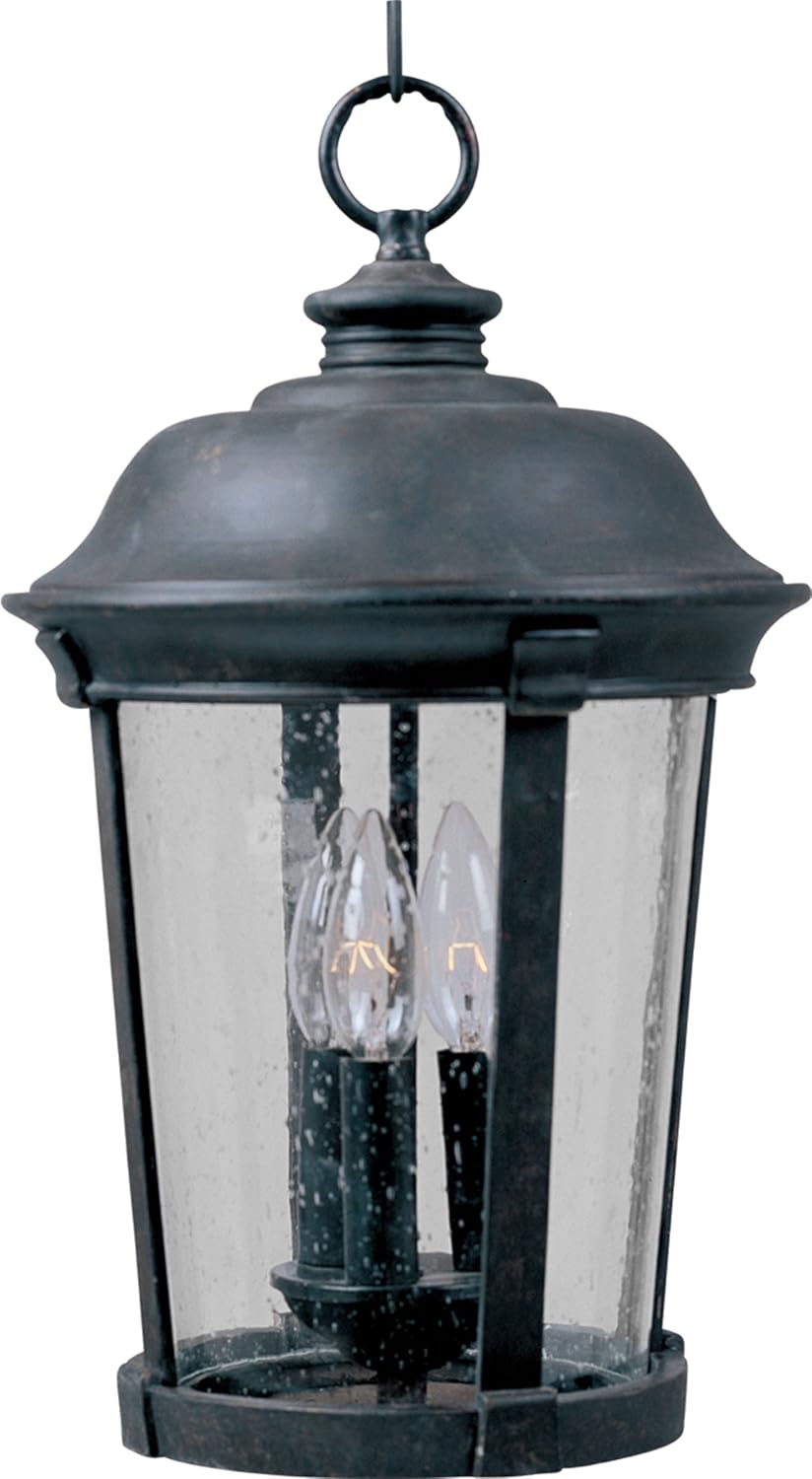 Maxim Lighting 3029CDBZ Dover DC-Three Light Outdoor Hanging Lantern in Mediterranean style-12 Inches Wide by 20 inches high
