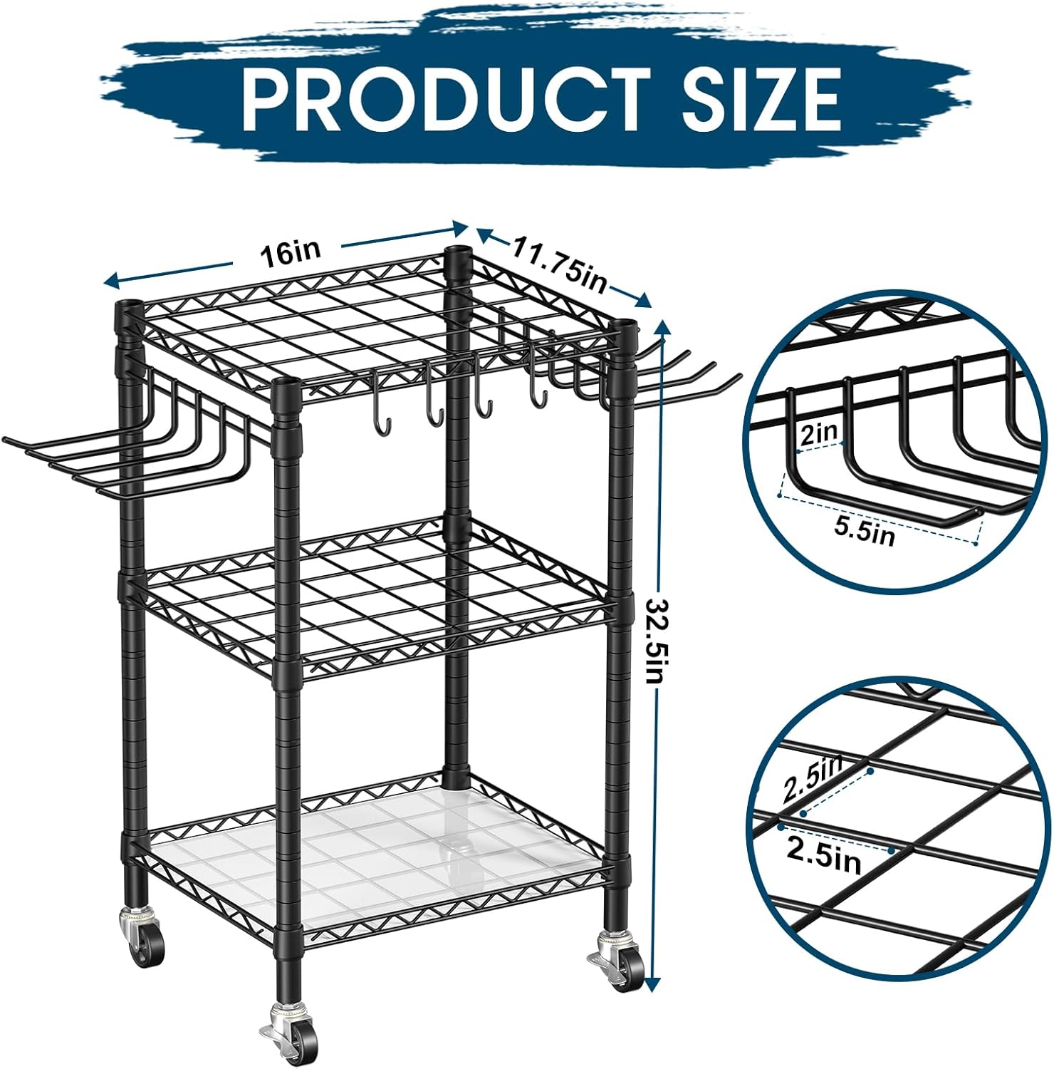 T1 Garden Tool Organizer（with Lockable Wheels） Heavy Duty Garage Tool Storage for Yard，Shed，Outdoor and Lawn，Freestanding Tool Organizers and Storage UP to 50 Tools，Grey with Anti-Tip Device