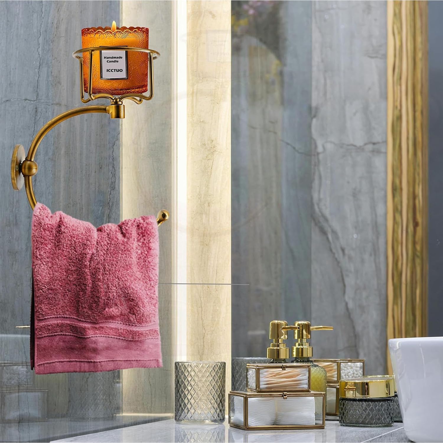 Hand Towel Ring | Sturdy Wall Mounted Hanger - Rustproof Vintage Rustic Bathroom Accessories for Home Organizing Shower Candle Kitchen Improvement Vanity Wall