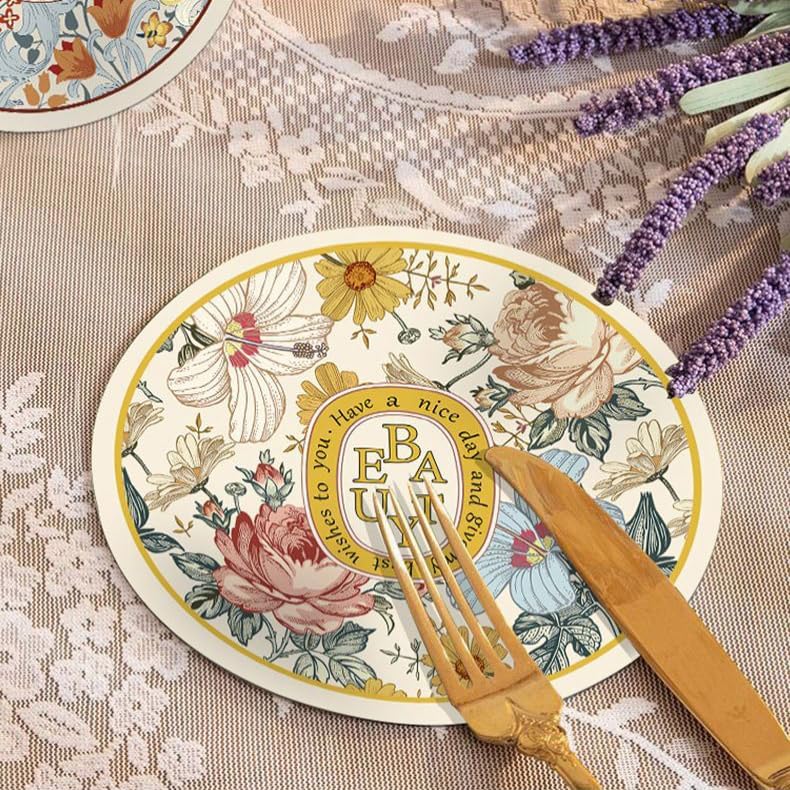 Coaster Set of 2 for Drinks, Absorbent Rubber Desk Coaster Non-Slip Drink Coasters, Vintage Style, Cup & Wine Bottle Coasters, Table Protection for Home, Bar, Kitchen - Image 6