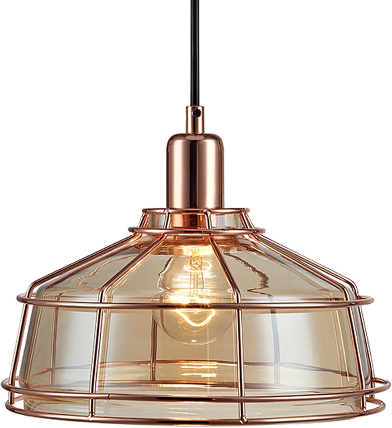 Flash Deals - 80% OFF Versanora VN-L00034 Rose Gold Presenza Metal Mini Pendant Lamp with Cage Finish |1-Light | Vintage Style | Industrial Design for Modern Kitchens. Living Rooms and Bedrooms