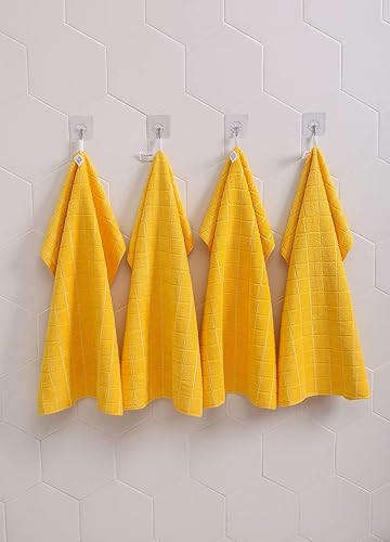 Miniatura 4 de Toallas de cocina de microfibra, suaves, superabsorbentes y sin pelusas, paquete de 8 (colores negros con diseño de enrejado), 26 x 18 pulgadas