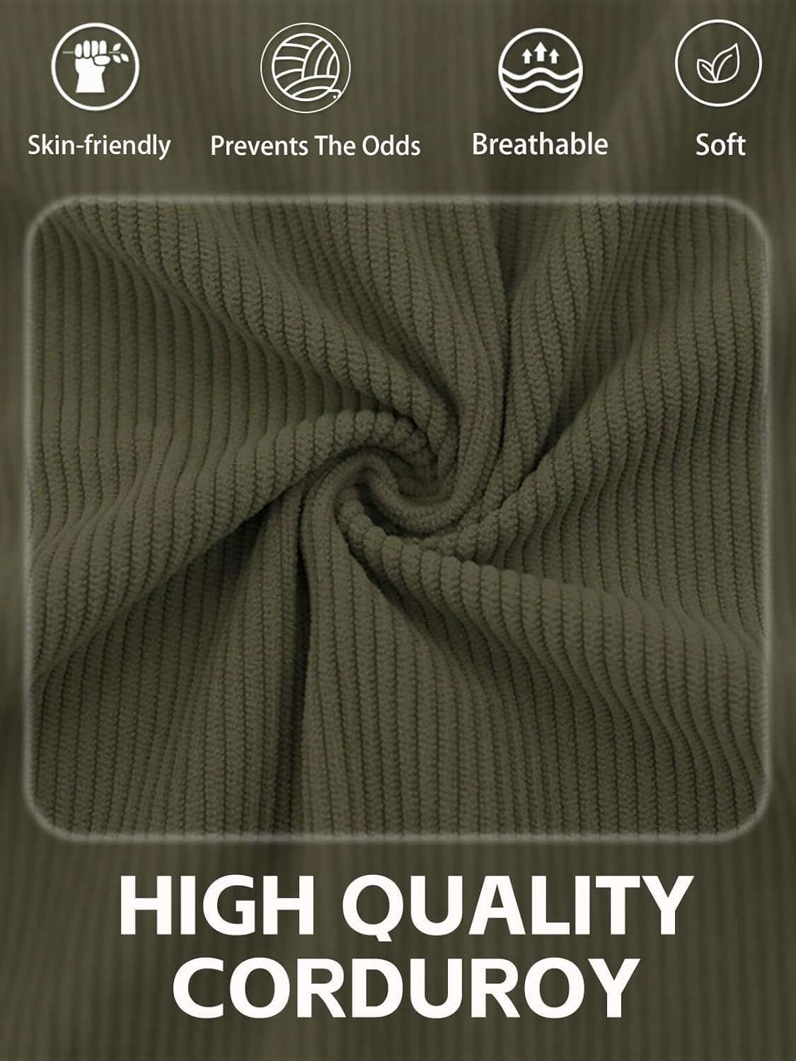 Men's Quarter Zipper Pullover Corduroy Mock Neck Sweatshirt Spring Autumn Casual Knit Long Sleeve Polo Shirt - Image 6