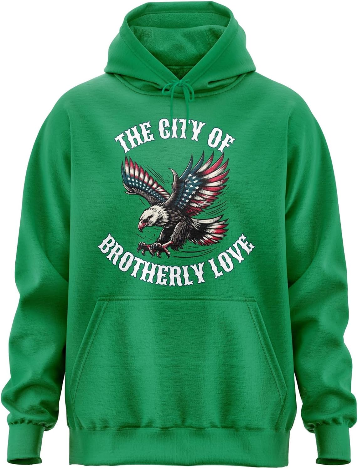Printbox Originals City of Brotherly Love Hoodie for Men, Philadelphia Hooded Sweat Apparel Unisex Womens Top USA Eagle