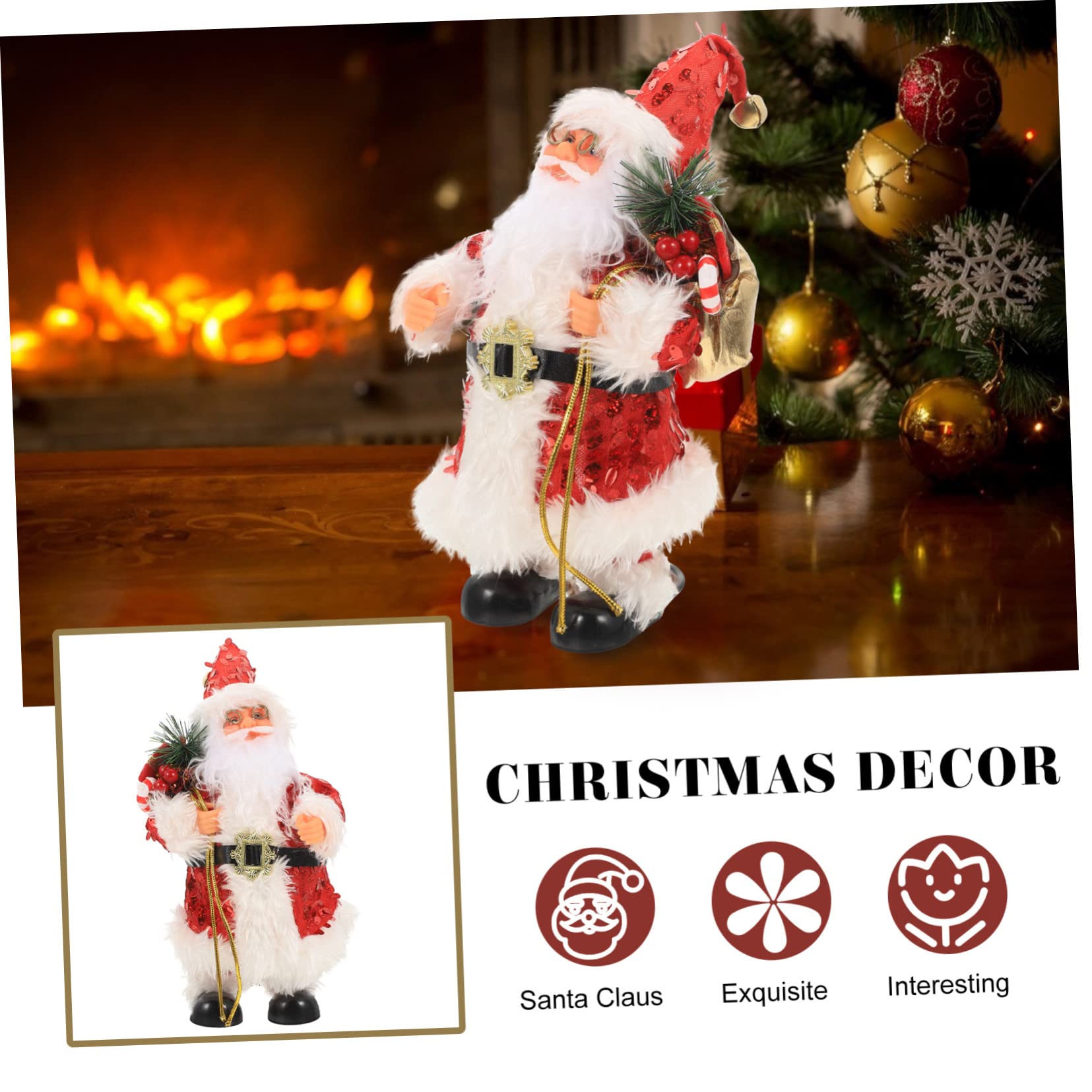 Cabilock 2 Pezzi Babbo Natale Peluche Pupazzo Di Neve Giocattoli Gonfiabili Figurina Ornamenti Renna Natale Decorazioni Natalizie Ornamento Di Natale In Piedi Figura Di Babbo Natale Figura