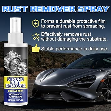 2pcs Rust Remover Spray for Metal, Upgrade Rust Remover Spray for Metal, Multipurpose Rust Stain Remover, Heavy Duty Metal Cleaner for Vehicles, Tools, Cars, Chains, Iron Out Rust Remover Spray