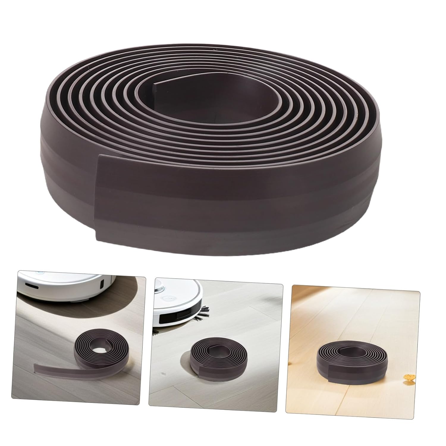 Hemobllo Robot Vacuum Boundary Strip Tape for Area Limitation and Stable Adhesion, Black Rubber Material Accessory for Room Boundary Management and Home Cleaning
