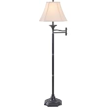 Kenroy Home 33051BBZ Wentworth Swing Arm Floor Lamp with Burnished Bronze Finish, Classic Style, 59.25" Height, 28.25" Width, 20" Depth