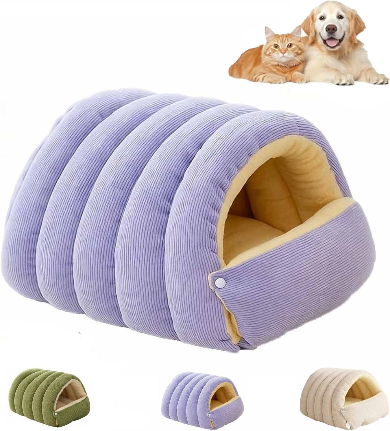 KeyoGoS Cozy Monster Cat Bed, Soft and Warm Cats House Tent Bed for Indoor Pets, Removable Washable Cushion Dog Tent Be d, Cute Monster Design for Ca ts and Small Dogs (C,L 57 * 37 * 28cm)