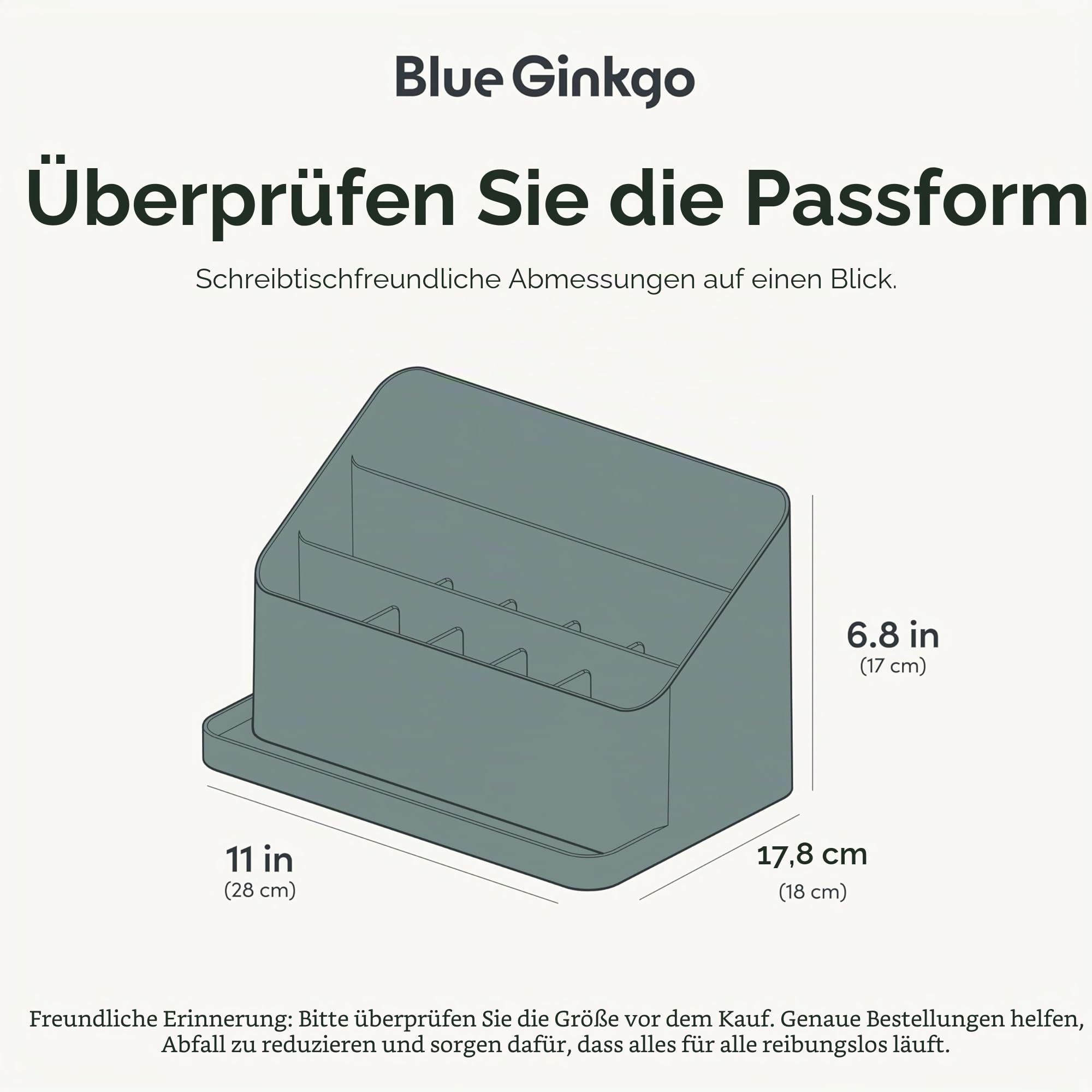 BLUE GINKGO Schreibtisch-Organizer – Aufbewahrung aus Korea für Stifte, Notizen, Briefe und Bürobedarf (Grün) Bürobedarf & Schreibwaren