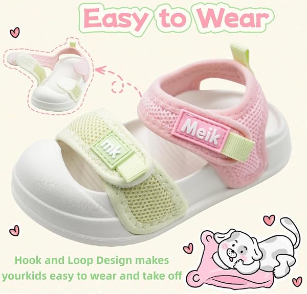 Meik Mangni Sandali Estive Bambina Scarpe da Spiaggia Bambini Ciabatte Asilo e Casa Ragazze Ragazzi Sandal Antiscivolo Traspiranti Sandalo Interno e Esterno,21-31 EU - 5