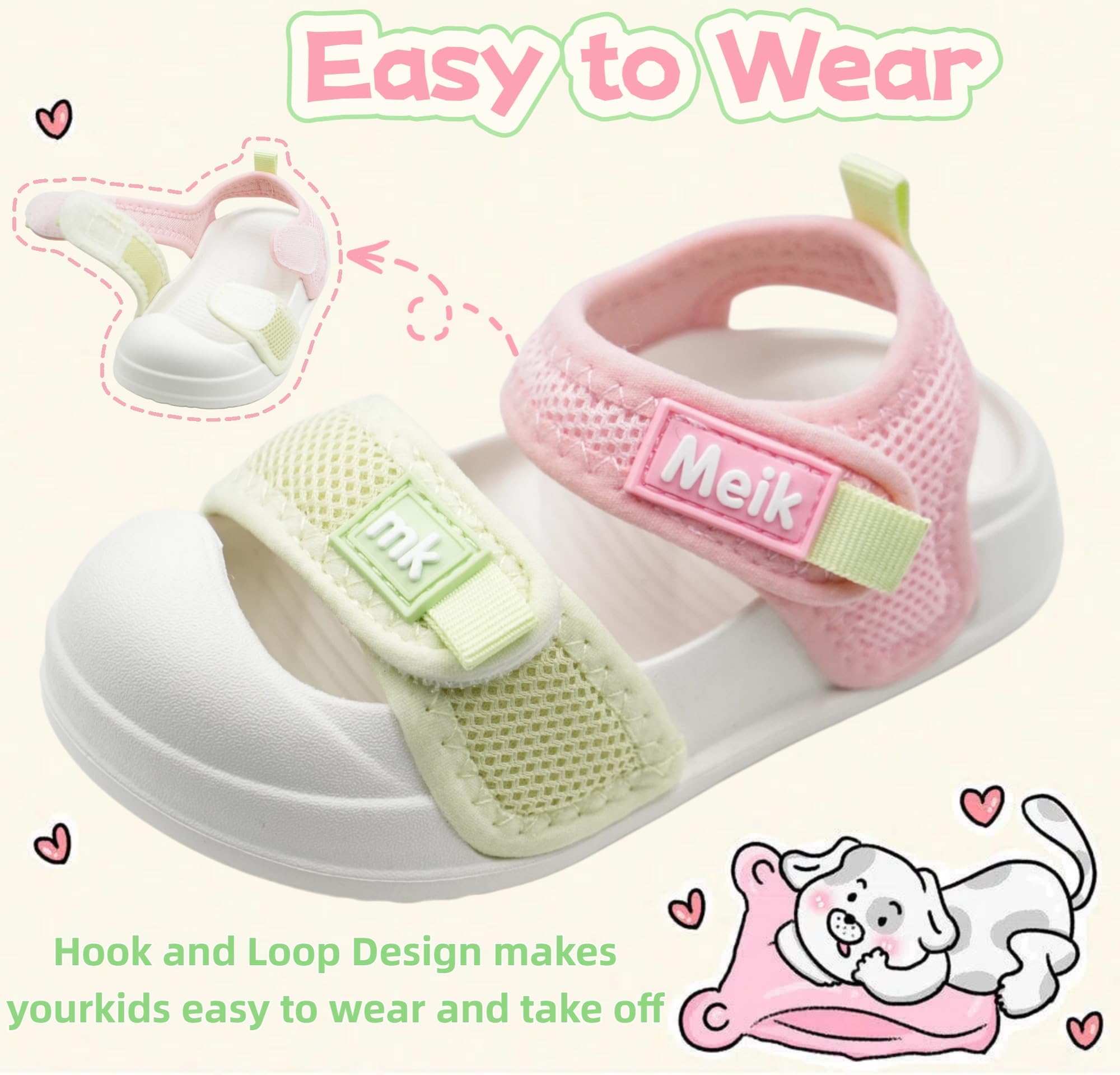 Meik Mangni Sandali Estive Bambina Scarpe da Spiaggia Bambini Ciabatte Asilo e Casa Ragazze Ragazzi Sandal Antiscivolo Traspiranti Sandalo Interno e Esterno,21-31 EU - 5