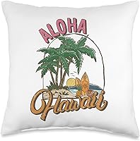 Vista 5 de Aloha Hawaii Summer Vacation Beach Surf Island - Almohada de piña, 18 x 18 pulgadas, multicolor