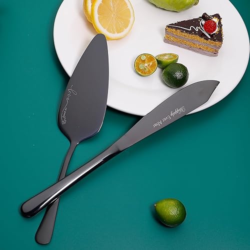 Miniatura 2 de Juego de cuchillo y servidor para pastel de boda, juego de corte de pastel para boda, juego de servir pastel de regalo, para bodas, fiestas de