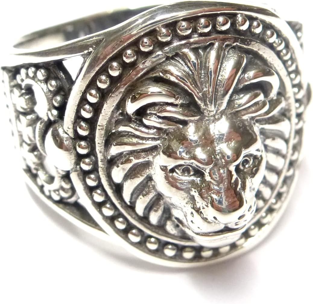 Silberschmuck - BGMen's Ring Lion Design Solid Sterling Silver Gift Jewellery Rings Men, Sterling Silver