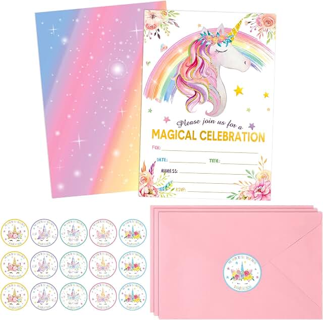 Spakon Unicorn Theme Invitations