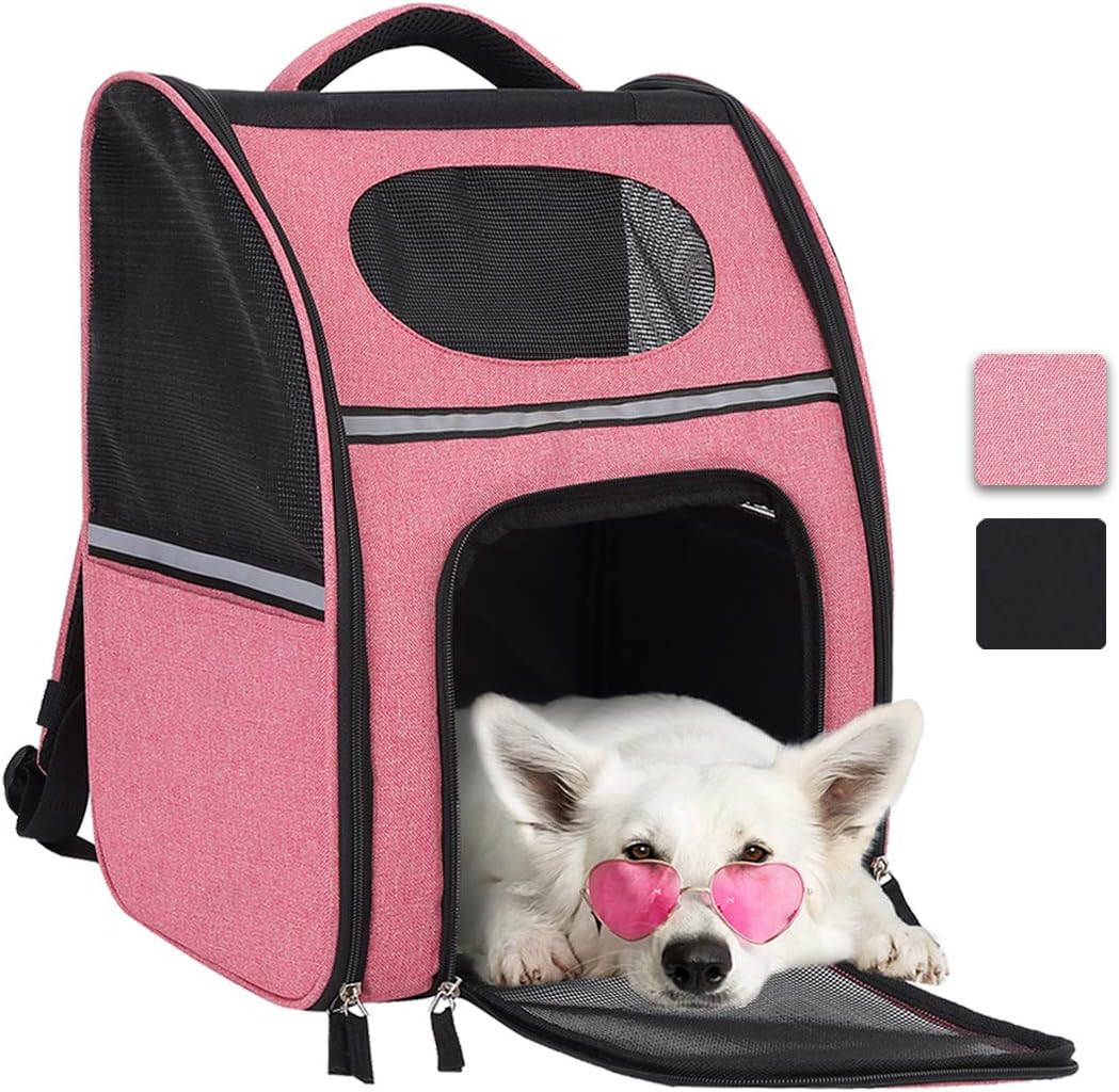 EAARTCHI Pet Carrier Backpack for Small Dog, Cat, Puppies, Pet Bag for Travel, Hiking, Outdoor, Pink