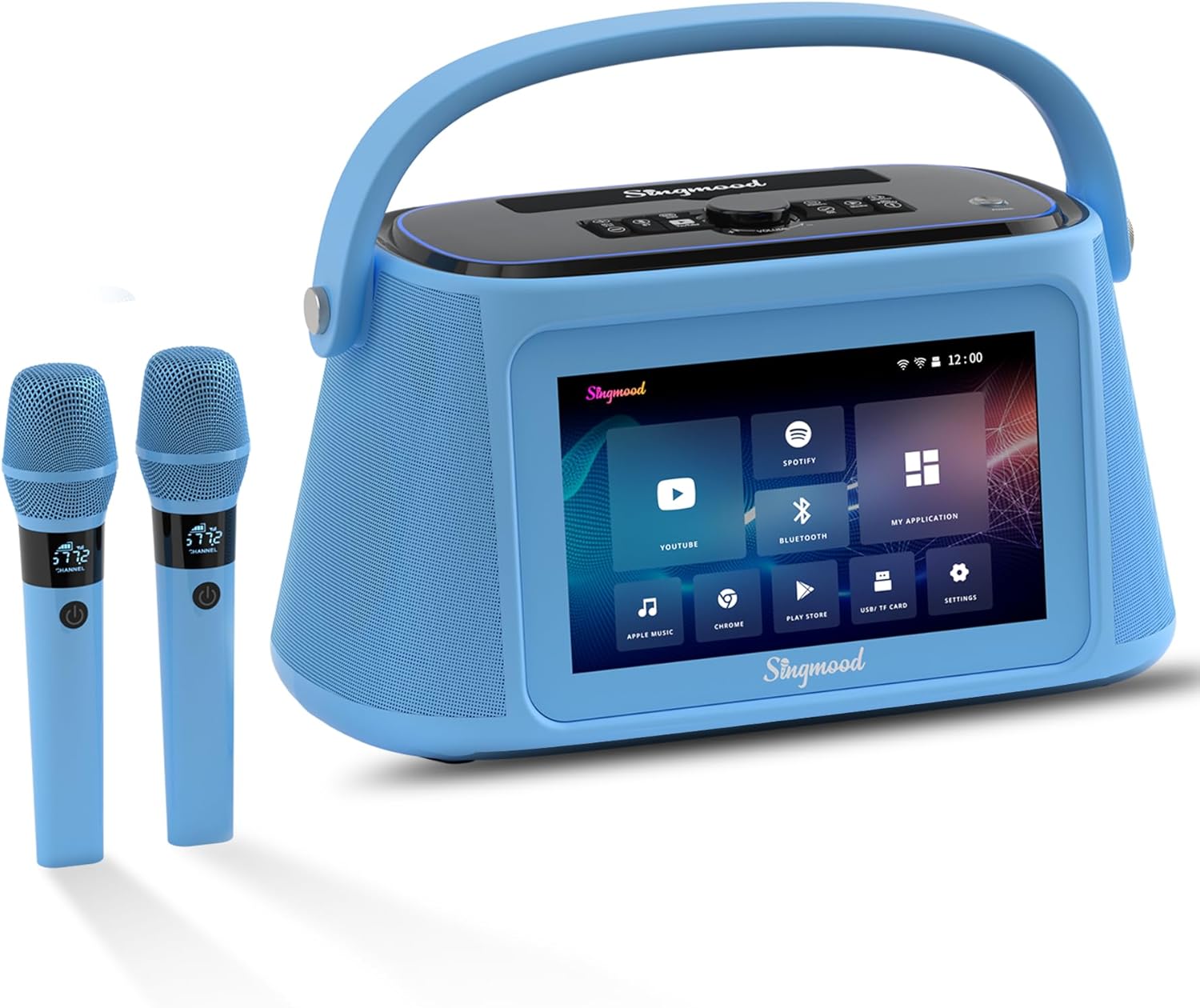 Karaoke Machine for Adults with Lyrics Display Smart Portable Big Bluetooth Speaker 2 Wireless Microphones, Professional Karaoke System 380WPeak Power Big Bluetooth DJ Light (S63)