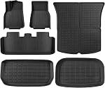 SUPER LINER Tesla Model 3 Floor Mats 2025 2026 2024 All-Weather 8-Pcs Set | Custom Fit, TPE Material, Pet & Child-Friendly | Cargo Liner Rear Cargo Tray Trunk&Interior Accessories