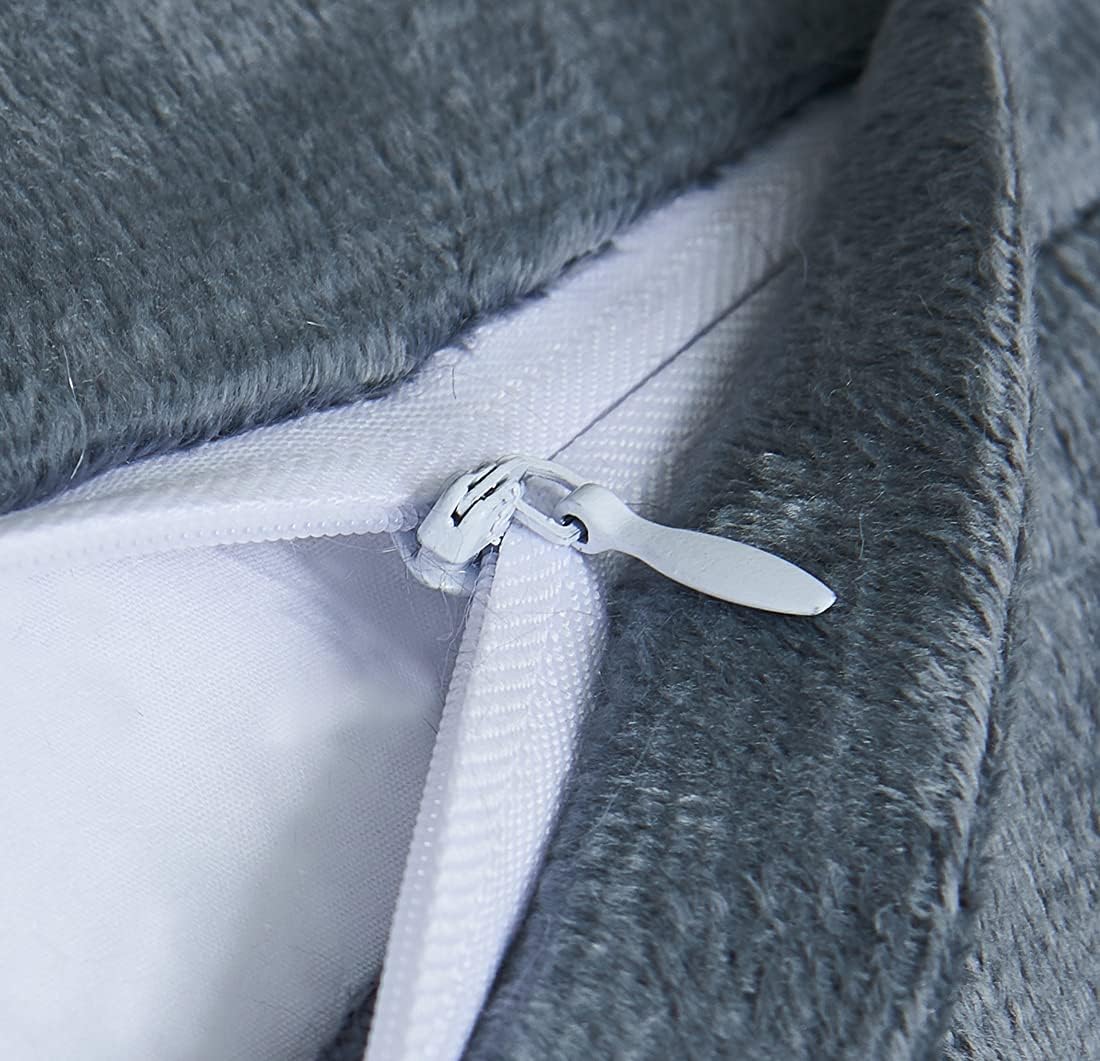 COIZA Body Pillow Cover, Big Plush Shaggy Luxury Ultra Soft, Zipper, Throw Body Pillow Cases (Dark Grey, 21 * 54inch) : Home & Kitchen