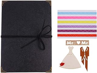 Handmade Albums Felt Cover Unique Pattern Diy Vintage Photo Albums Home Decoration Birthday Gift for Gift Woman (Costume Pattern)