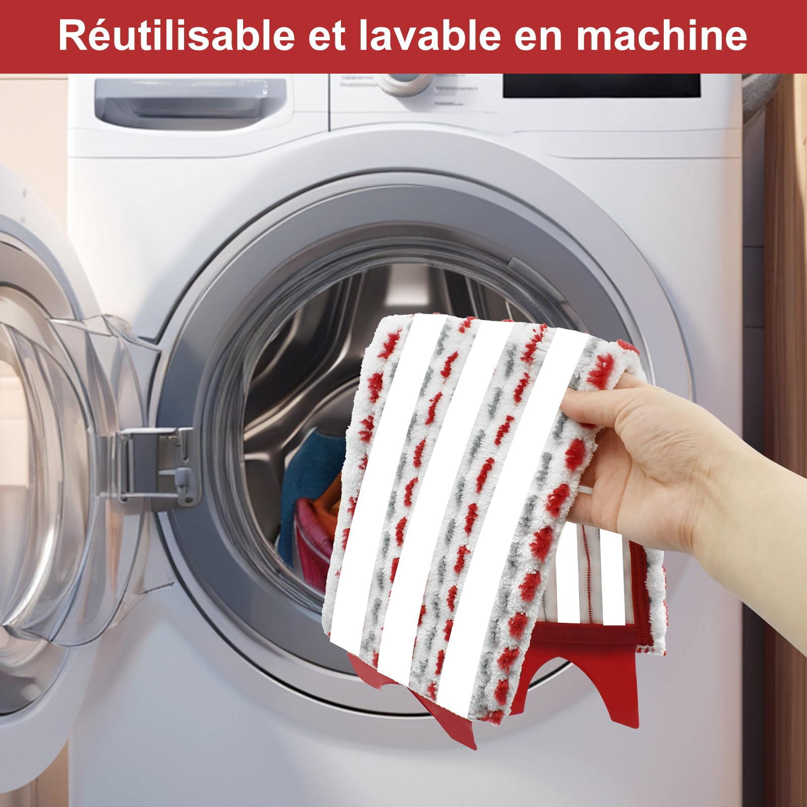 DLAIMI 3 Pièces pour Vileda UltraMax XL Balai Serpillière Recharge Kit, Housse de Coussin de vadrouille Ultra Large en Microfibre pour Tous Les sols durs pour Machine à Laver