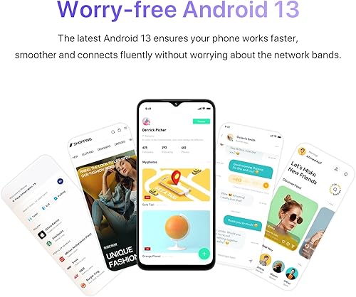 Miniatura 8 de UMIDIGI Teléfono celular desbloqueado, G5A MTK Helio A22 4+4 GB +64 GB Android 13 Smartphone desbloqueado con pantalla completa de 6.52 pulgadas,