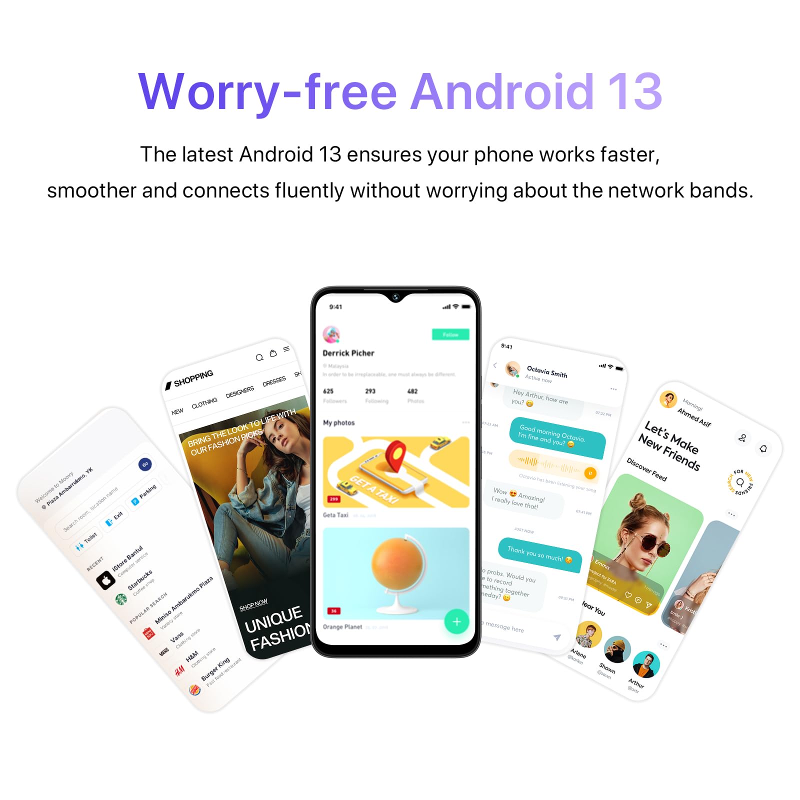 UMIDIGI Unlocked Cell Phone, G5A MTK Helio A22 4+4GB +64GB Android 13 Smartphone Unlocked with 6.52" Full Screen, 13MP+2MP+5MP AI Triple Camera, 5000mAh Battery Fast Charging Mobile Phones,Grey