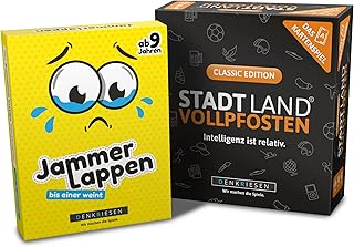 DENKRIESEN Family Pack - JAMMERLAPPEN + Stadt-Land VOLLPFOSTEN Kartenspiel - Classic Edition | Familienspiele | Partyspiele | Geschenkidee