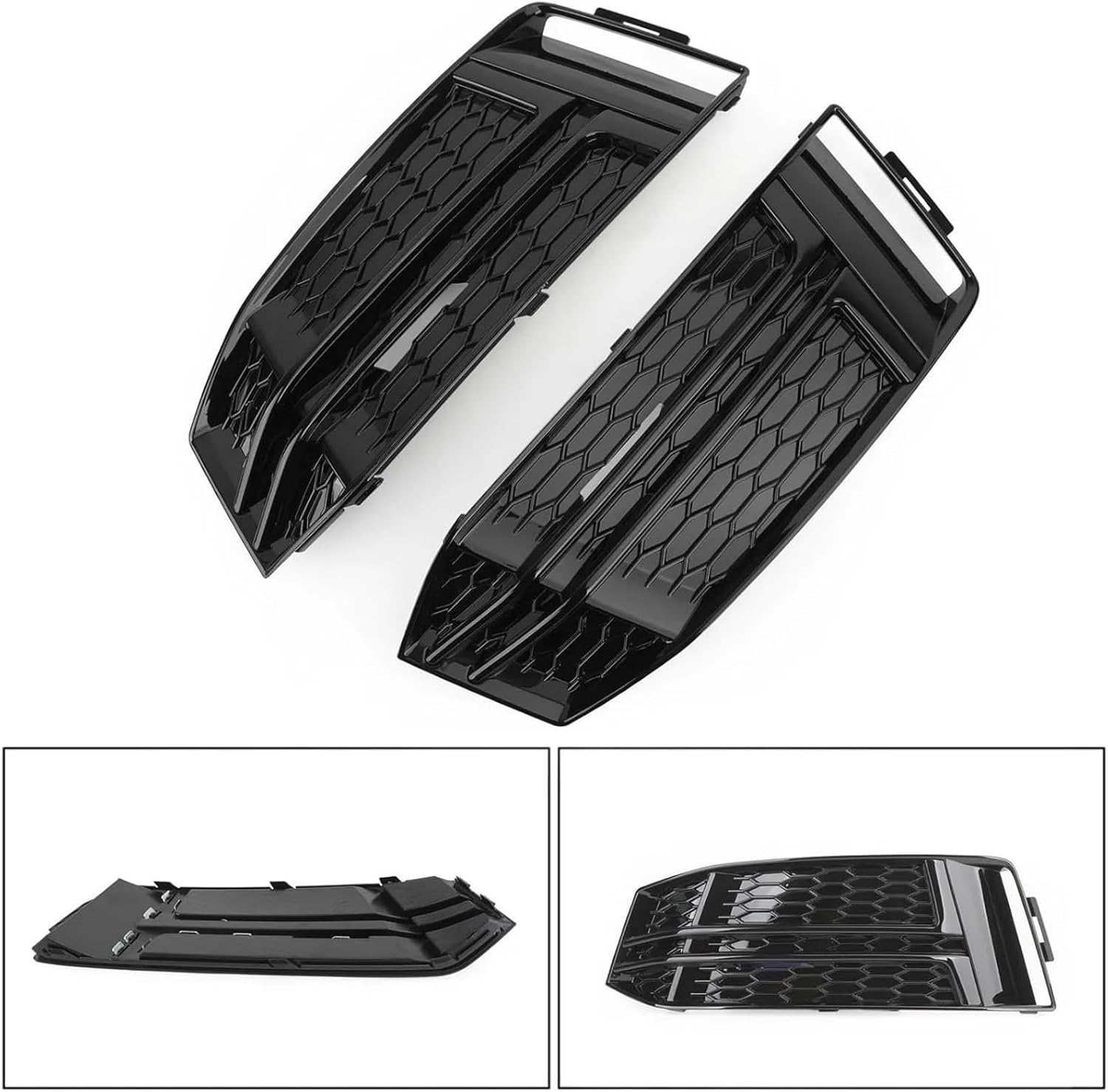 車のフォグランプグリル フォグランプカバー 2個入り 車用フロントバンパー下部 A4 S4 B9 S-LINE と互換性のあるスポー