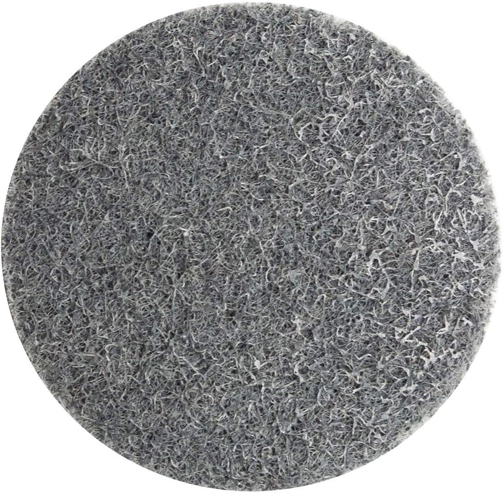 Benchmark Abrasives 2" Quick Change Silicon Carbide Non-Woven Surface Preparation Wheels for Sanding Polishing Paint Removal, Male R-Type Backing, Die Grinder Discs (10 Pack) - (Grey)