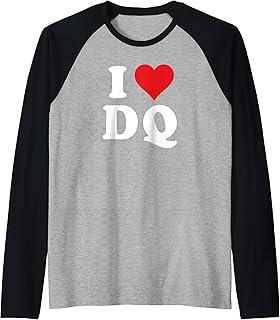 I Heart DQ Initials I Love D.Q. First And Last Name D Q Raglan Baseball Tee