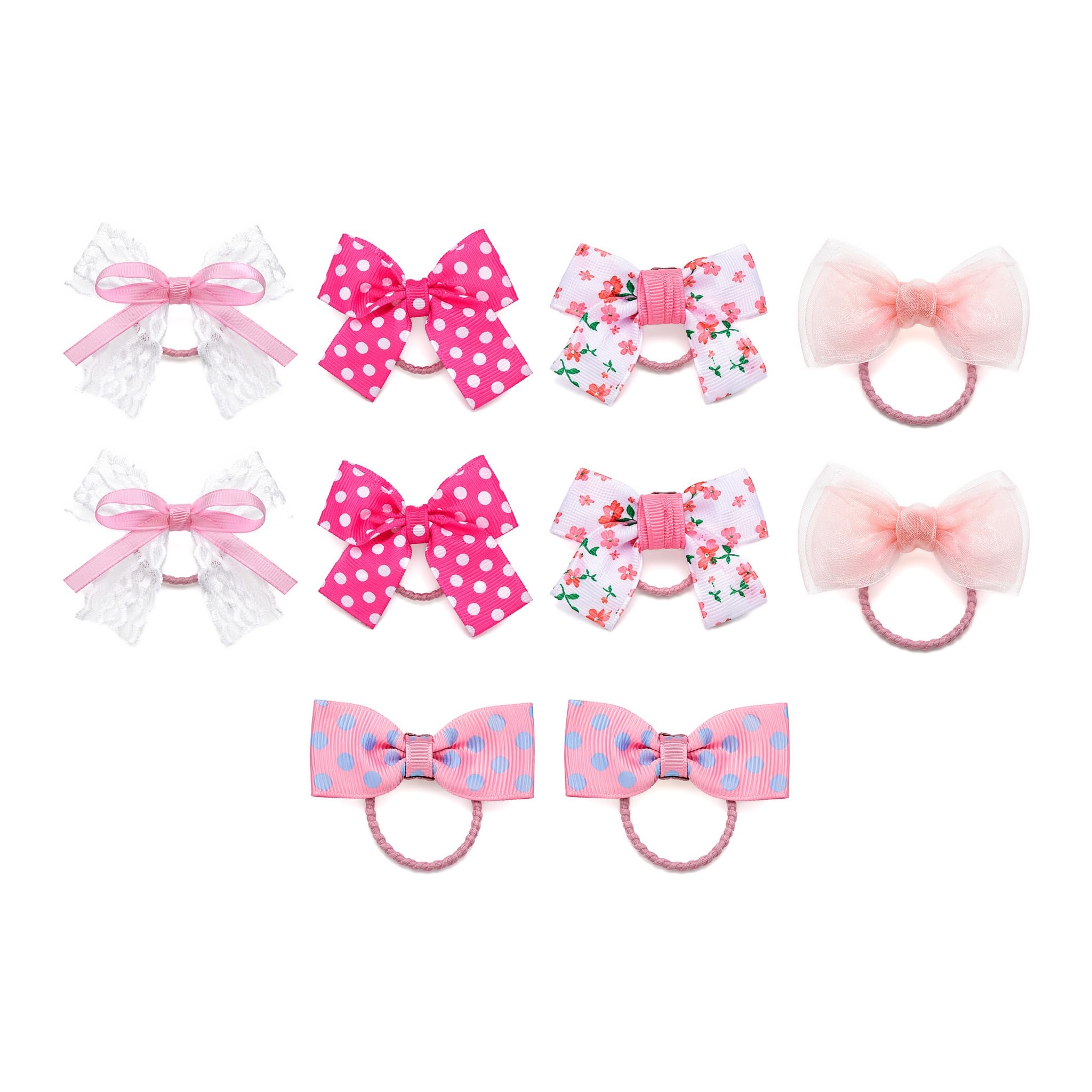 QIANSSE 10PC Dog Bows Tangle-Free Anti-Slip Soft Satin