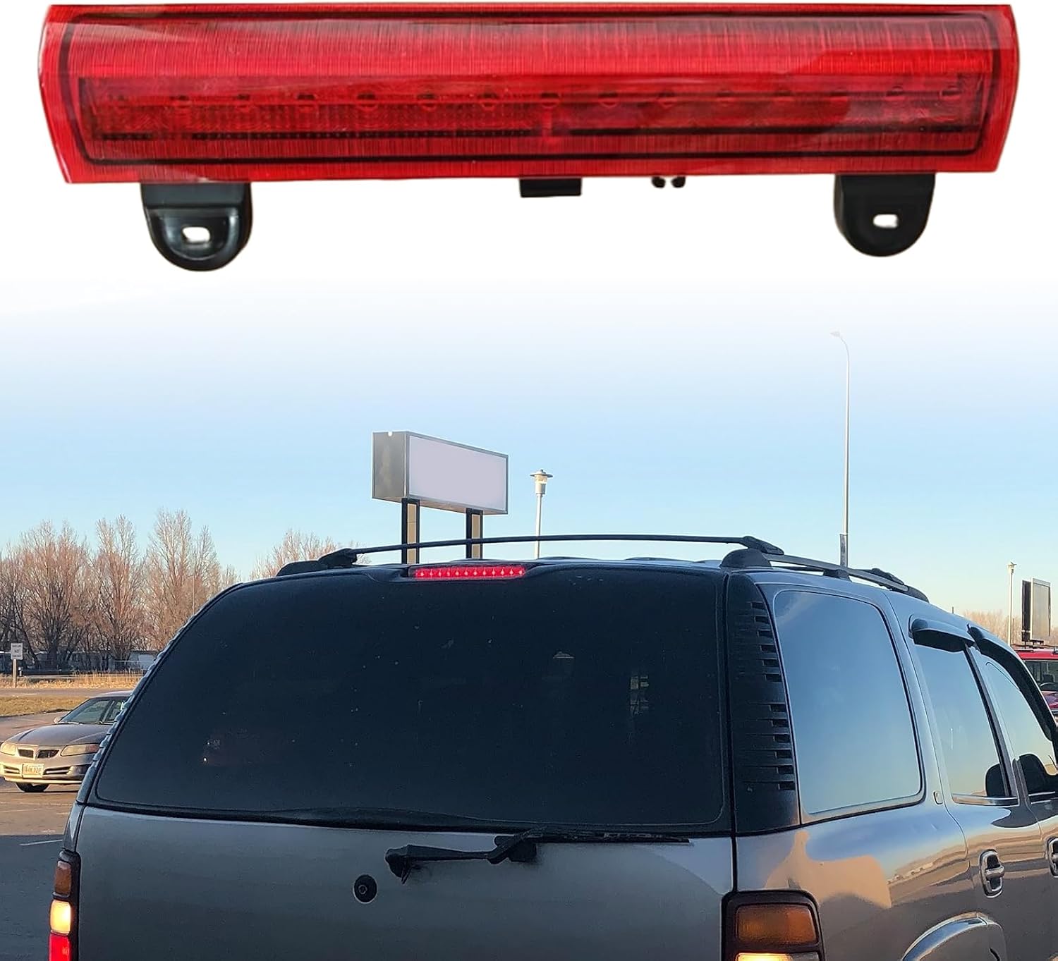 FASTCHE LED 3rd High Mount Brake Light Carge Light OEM Lighting Style Compatible with 2000-2006 Chevrolet Suburban 1500/2500 Tahoe GMC Yukon 1500/2500 Replaces# 15170955 923-203 GM2890107