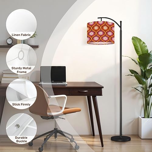 Miniatura 4 de Juego de 2 pantallas de lámpara retro sin costuras de los años 70 de los años 60 y 70 de estilo estético para lámparas de pie, lámparas de mesa,