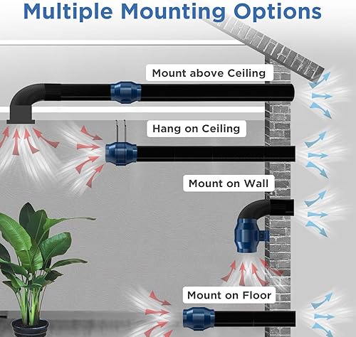 Miniatura 7 de TURBRO AirSupply ES4, ventilador de conducto en línea de 4 pulgadas con carcasa de metal sólido, ventilador de ventilación silencioso de 195 CFM con