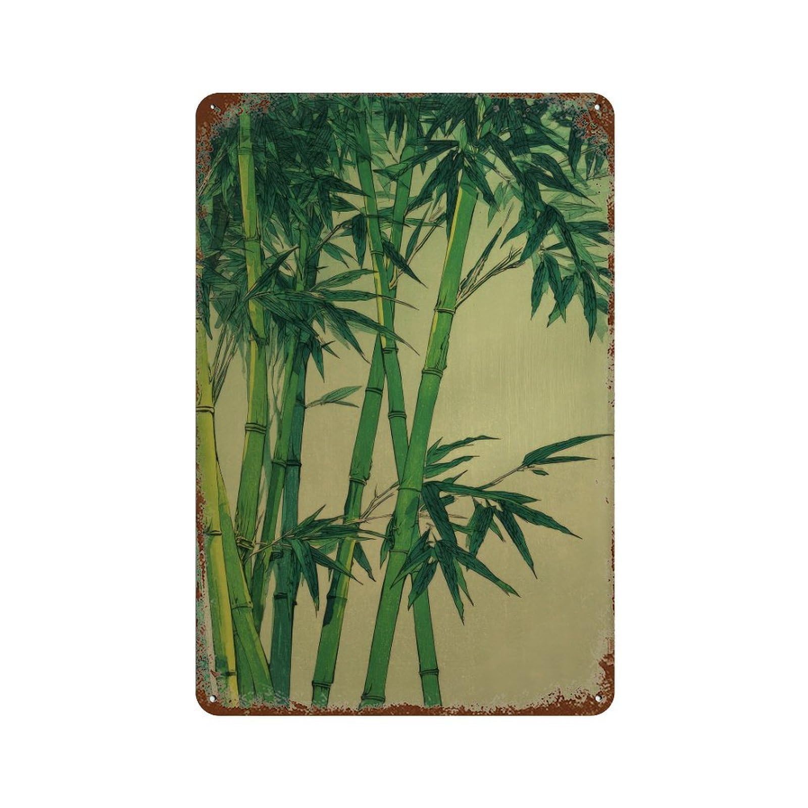xiaoxiaoshen Bamboo. Asian Botanical Japanese Wall Decor Art Metal Tin Poster Modern Home Decor Art Home Bar Shop Decorations Vintage Sign 30x20cm