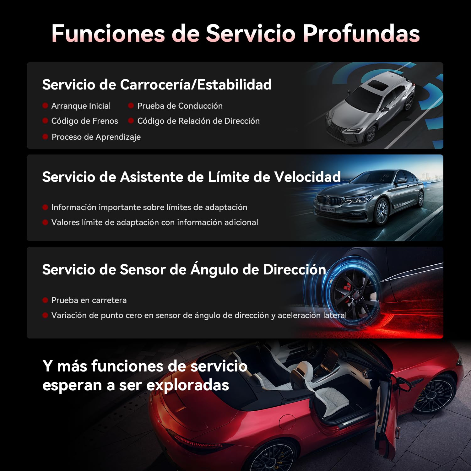 iCarsoft MB V3.0 OBD2 Máquina Diagnosis Coche para Ben.z/Sprinter/Smart, Escáner de Todo el Sistema, 35 Funciones Reinicio, Prueba Bidireccional, Vin Automático, con Adaptador Ben.z 38 Pines