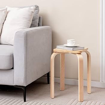 Amazon.com: GOFLAME Stackable Wooden Stools Set of 4, Backless