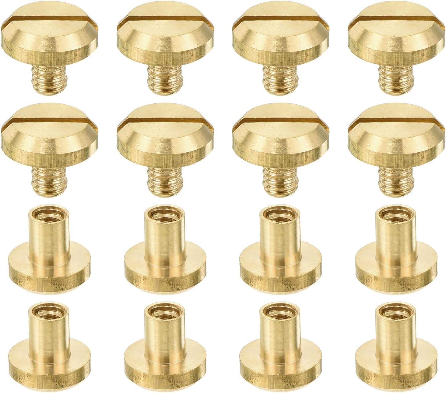 Amazon.com: uxcell 8Pcs Brass Chicago Screw, 6mm Concave Leather Rivets ...