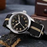 TACTICAL FROG Militado Montres à Quartz pour Hommes Mouvement VH31 ML08 Double Domed Sapphire C3 Luminous 100m Waterproof Vintage Wristwatch Jaune - 3