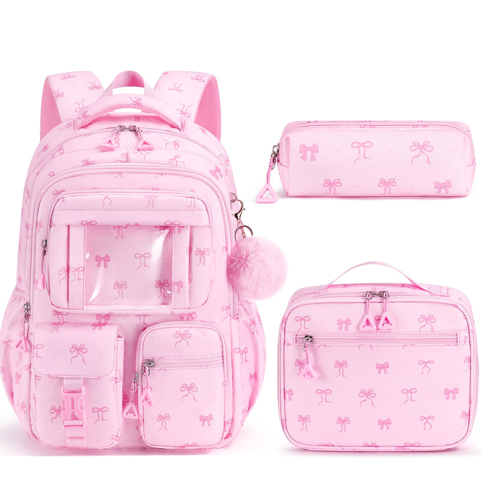 Fimibuke Kids Backpack Pink Bow