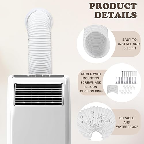 Miniatura 3 de Maasechs Kit de conector de montaje en pared para manguera de escape de CA portátil con manguera de 59 pulgadas y cubierta de ventilación de 6