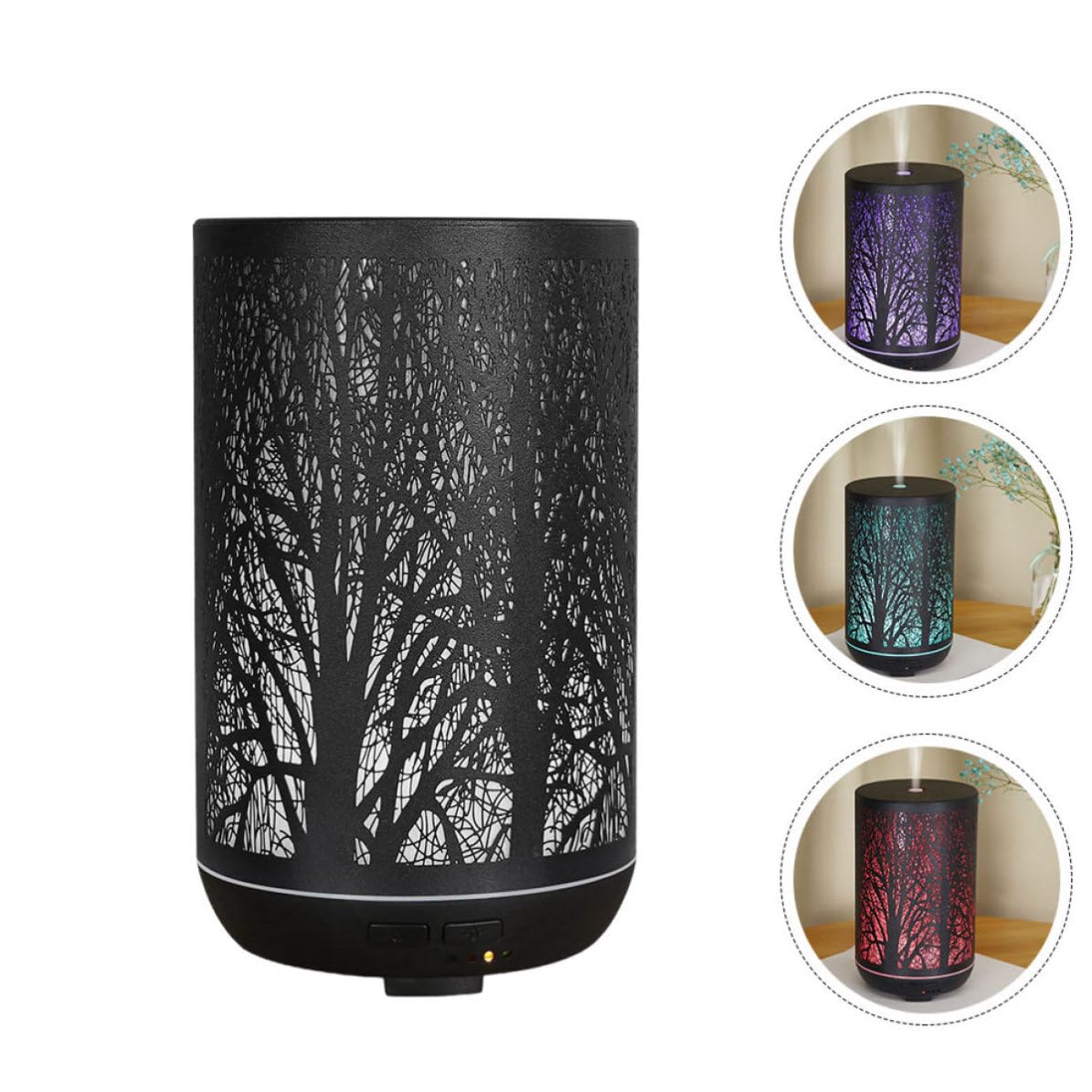 Diffusore Aromaterapia 300ml Nero in Abs e Pp per Casa | Design in Ferro, Funzionamento Silenzioso, Protezione Contro Mancanza D'acqua e Spegnimento