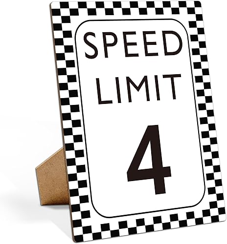 Miniatura 7 de Decoración de cumpleaños de coche de carreras, letrero sin límite de velocidad, Fast One, decoración de fiesta de cumpleaños de auto de carreras