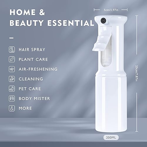Miniatura 7 de Spray Bottle for Hair Mist Sprayer Continuous Fine Spray Water Bottle - Empty Misting Spray Bottles for Hairstyling, Cleaning, Travel, Plants, Pets