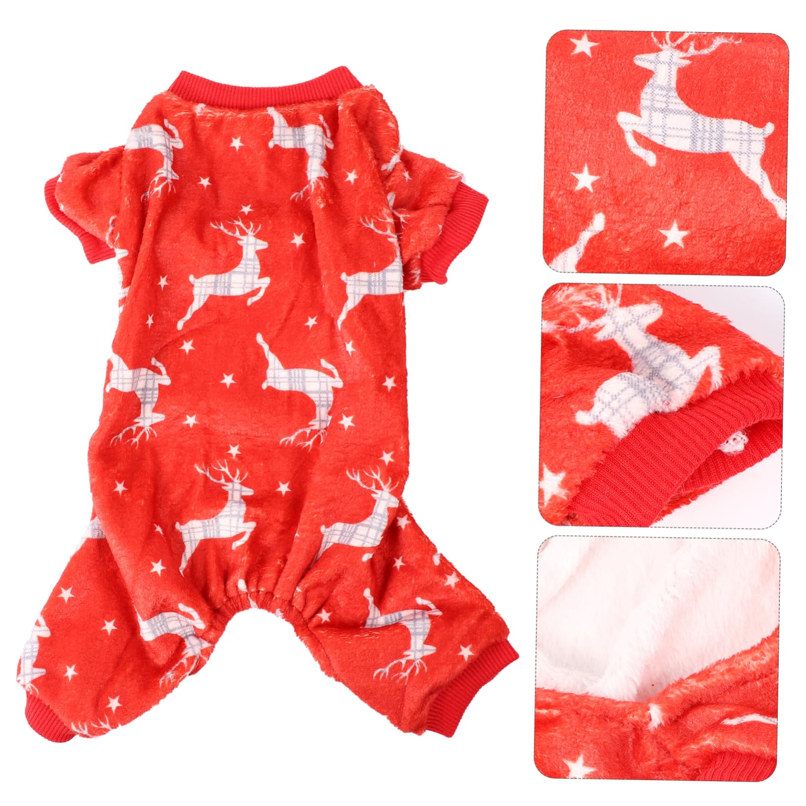 HMJGDHX 2 Pezzi Natale Cucciolo Pupazzo di Neve Costume Cane Vacanza Pigiama Caldo Alce Vestiti per Forniture per Feste per Animali Domestici