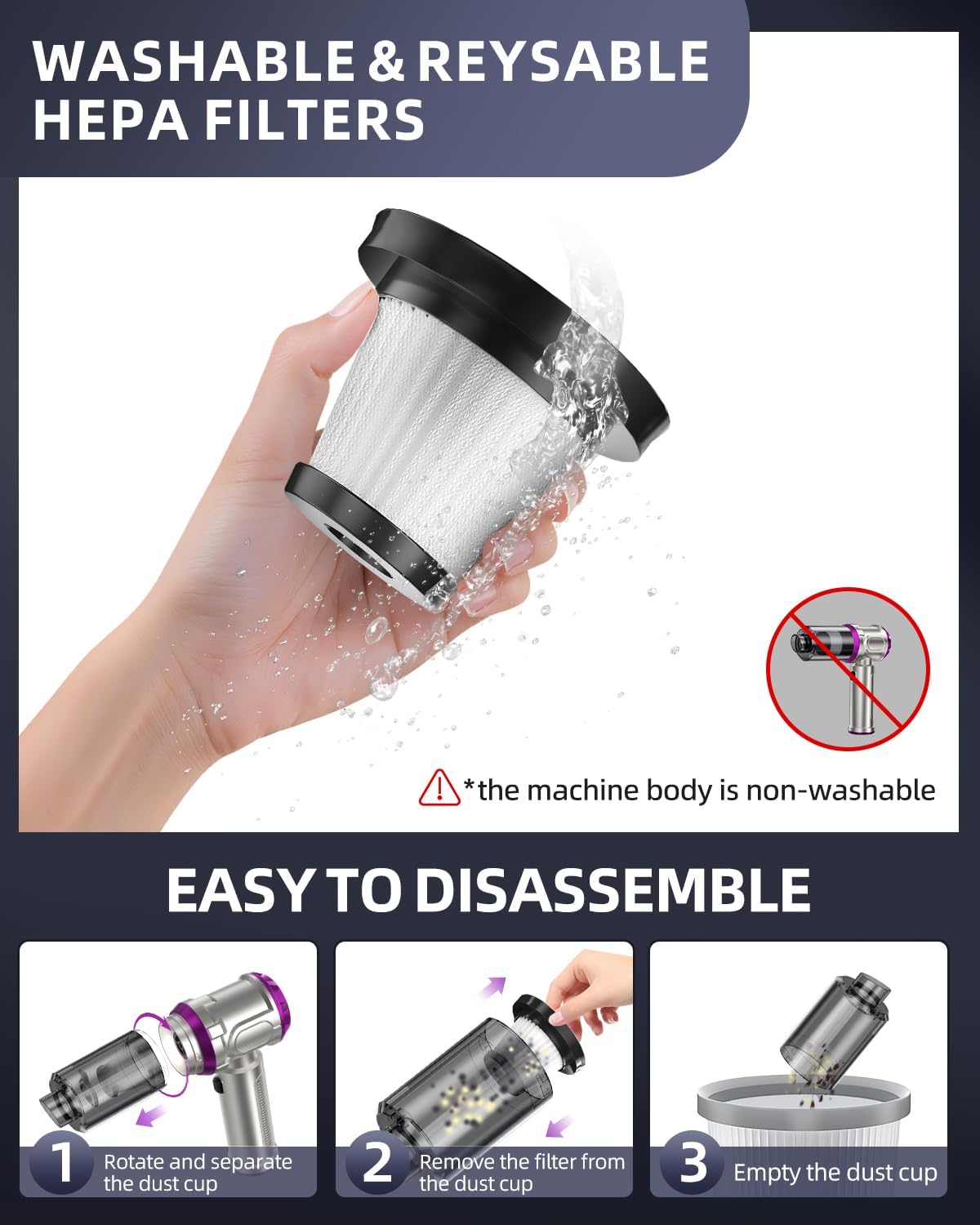 Portable Car Handheld Vacuum Cleaner 15000pa - 4 in 1 Vacuum Cleaner&Air Duster, Rechargeable Handheld Vacuum with Multi-Nozzles for Car, Home, Pet, Ideal Gifts for Men & Women (Pink)