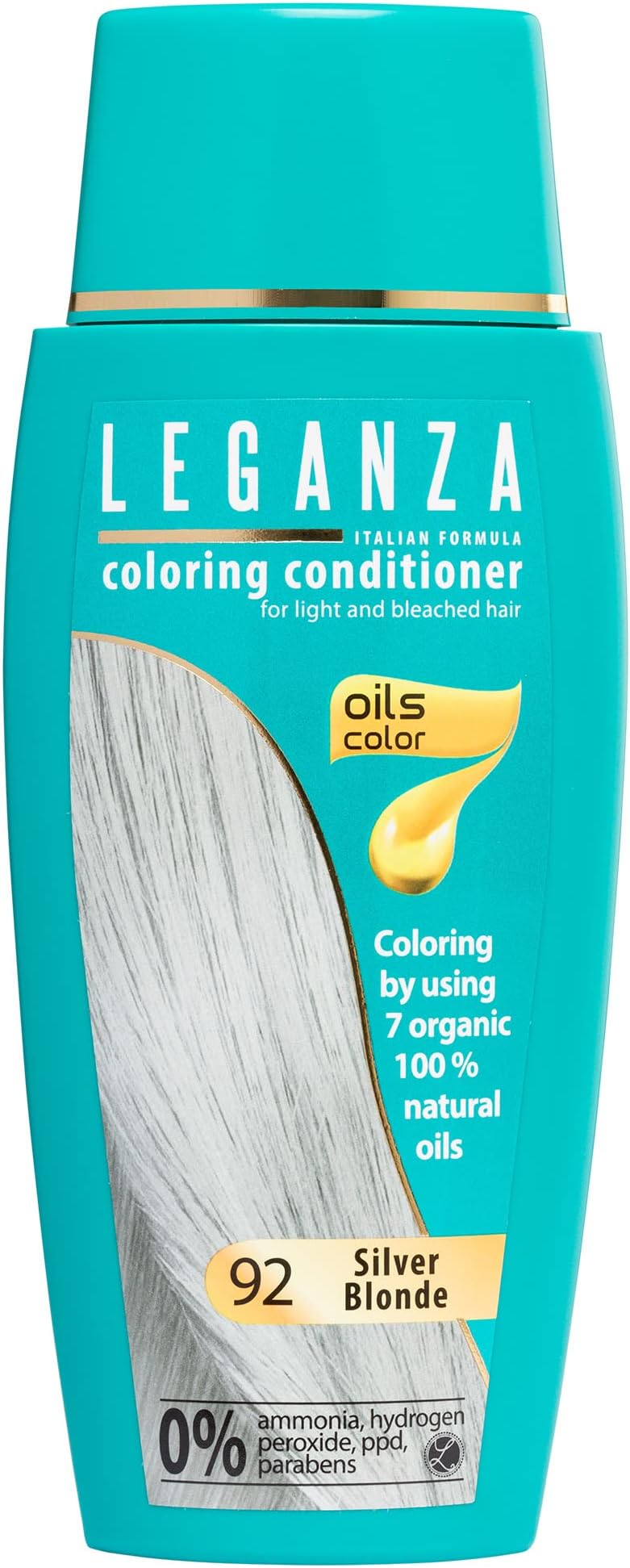 Leganza Coloring Conditioner Color 92 Silver Blonde with 7 Natural Oils Ammonia and Paraben Free