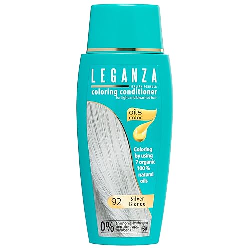 Leganza Acondicionador colorante color 92 rubio plateado con 7 aceites naturales sin amoníaco y parabenos